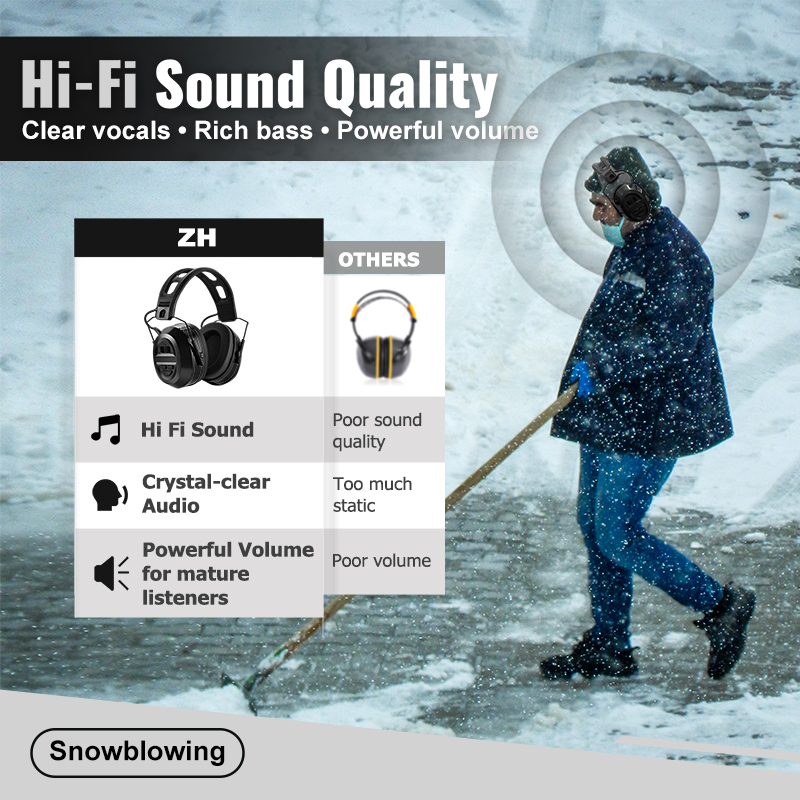 EM039 Bluetooth 6.0 Hearing Protection with Hi-Fi Rechargeable Battery Noise Reduction Safety Earmuffs for Mowing Workshops Snowblowing EM039 Bluetooth 6.0 Hearing Protection with Hi-Fi Rechargeable Battery Noise Reduction Safety Earmuffs for Mowing Workshops Snowblowing