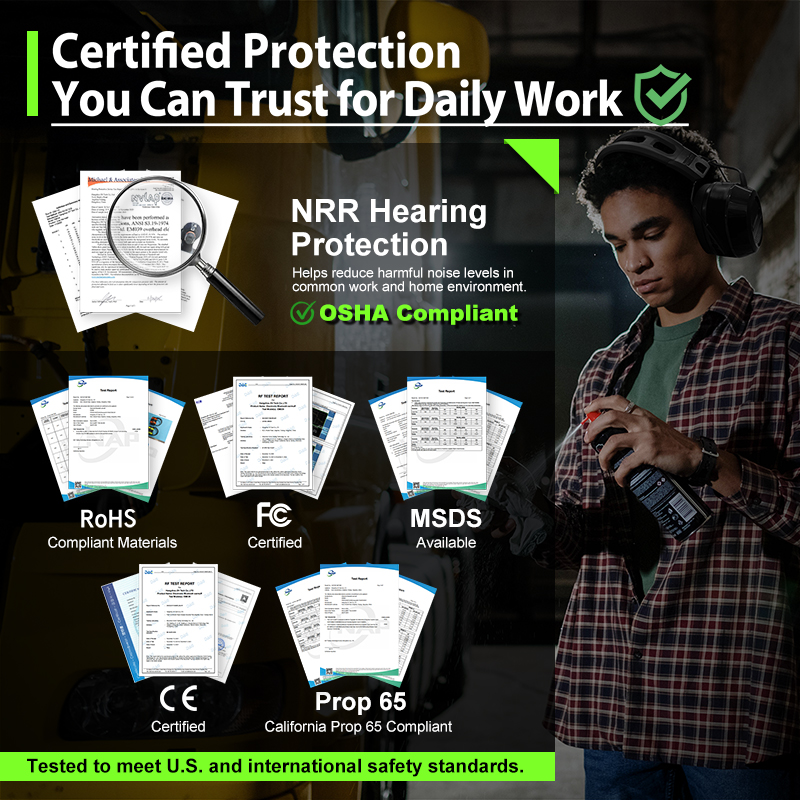 EM039 Bluetooth 6.0 Hearing Protection with Hi-Fi Rechargeable Battery Noise Reduction Safety Earmuffs for Mowing Workshops Snowblowing EM039 Bluetooth 6.0 Hearing Protection with Hi-Fi Rechargeable Battery Noise Reduction Safety Earmuffs for Mowing Workshops Snowblowing