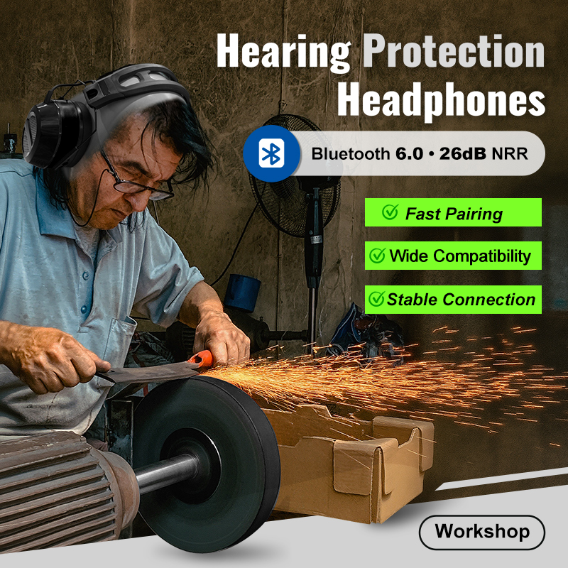 EM039 Bluetooth 6.0 Hearing Protection with Hi-Fi Rechargeable Battery Noise Reduction Safety Earmuffs for Mowing Workshops Snowblowing EM039 Bluetooth 6.0 Hearing Protection with Hi-Fi Rechargeable Battery Noise Reduction Safety Earmuffs for Mowing Workshops Snowblowing
