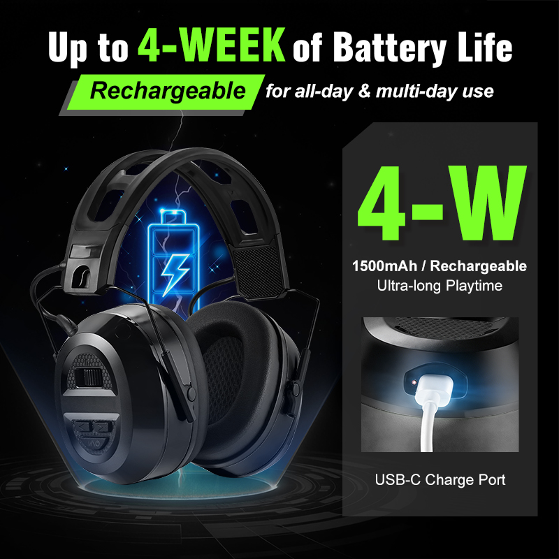 EM039 Bluetooth 6.0 Hearing Protection with Hi-Fi Rechargeable Battery Noise Reduction Safety Earmuffs for Mowing Workshops Snowblowing EM039 Bluetooth 6.0 Hearing Protection with Hi-Fi Rechargeable Battery Noise Reduction Safety Earmuffs for Mowing Workshops Snowblowing