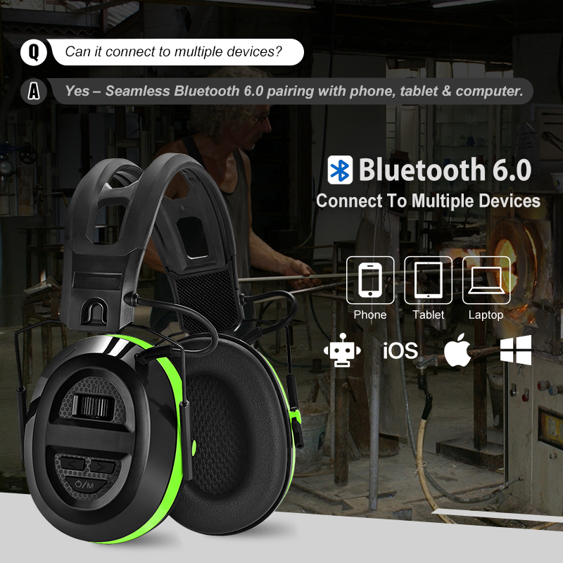 EM039 Bluetooth 6.0 Hearing Protection with Hi-Fi Rechargeable Battery Noise Reduction Safety Earmuffs for Mowing Workshops Snowblowing EM039 Bluetooth 6.0 Hearing Protection with Hi-Fi Rechargeable Battery Noise Reduction Safety Earmuffs for Mowing Workshops Snowblowing