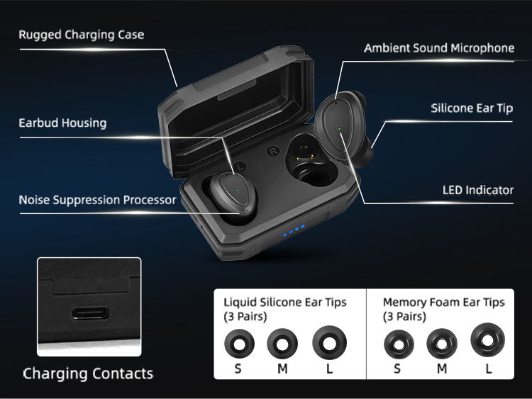 EP05 Electronic Shooting Earbuds with Bluetooth, SNR 29dB Hearing Protection, DSP Noise Reduction, for Shooting EP05 Electronic Shooting Earbuds with Bluetooth, SNR 29dB Hearing Protection, DSP Noise Reduction, for Shooting