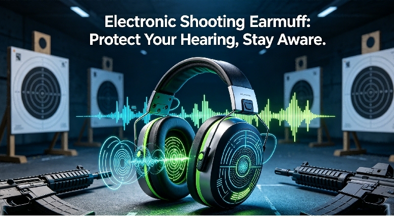 Electronic shooting earmuff for hearing protection