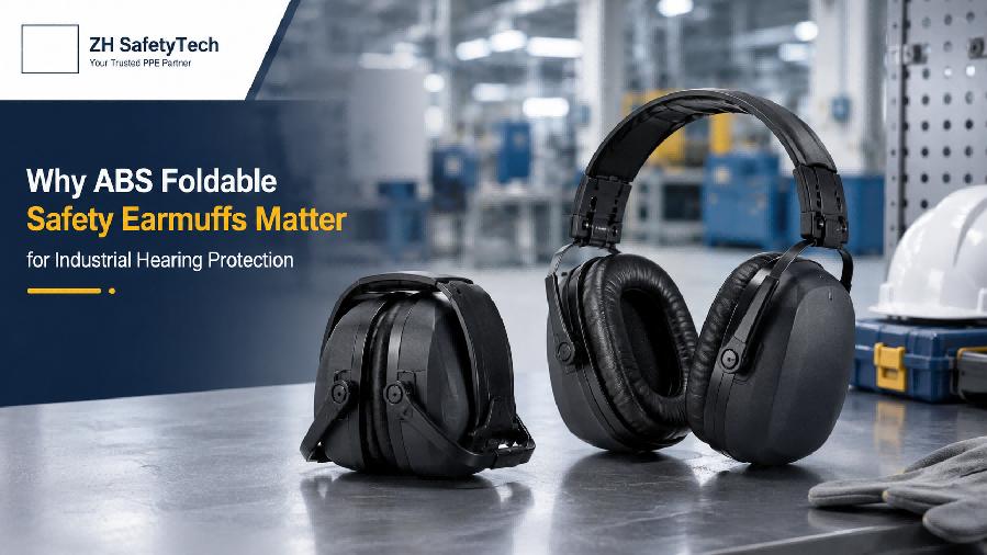 ABS foldable safety earmuffs for industrial hearing protection