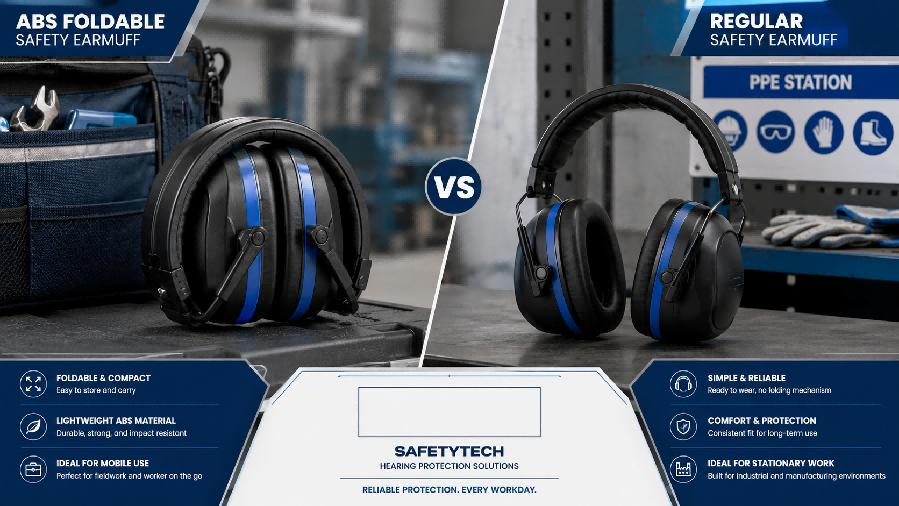Foldable safety earmuff application and portability