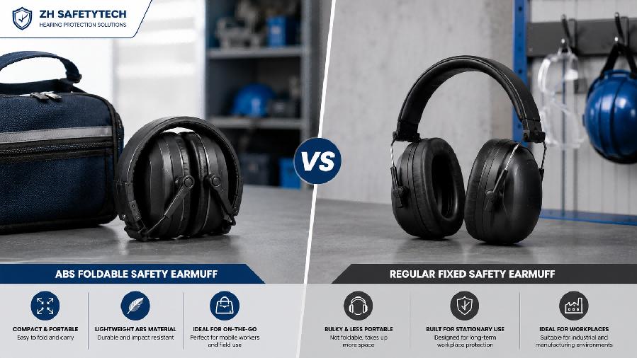 ABS foldable safety earmuff vs regular earmuff comparison