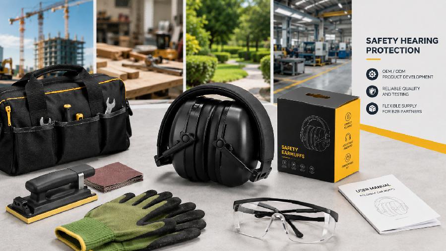 ABS foldable safety earmuff PPE kit and application scenarios