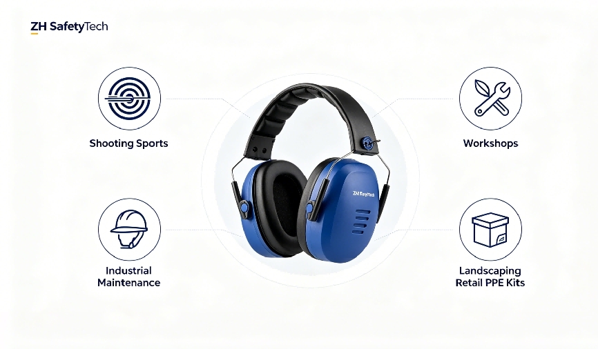 Foldable electric earmuffs for shooting work and retail use cases