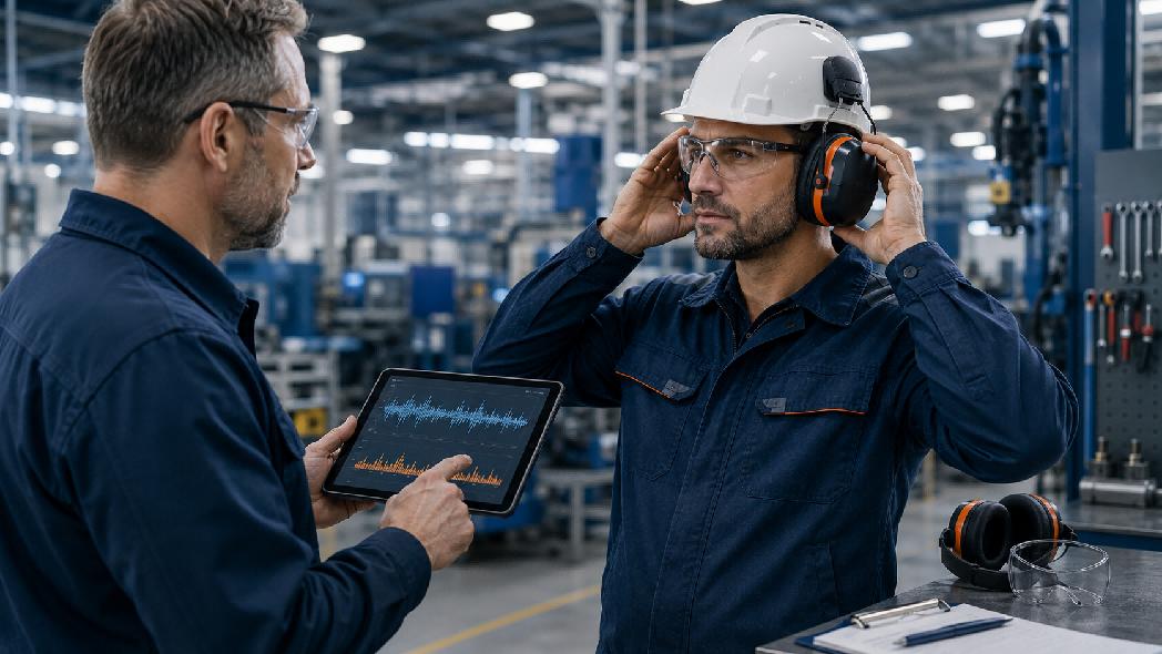 Workplace hearing protection evaluation for noise cancelling headphone search intent