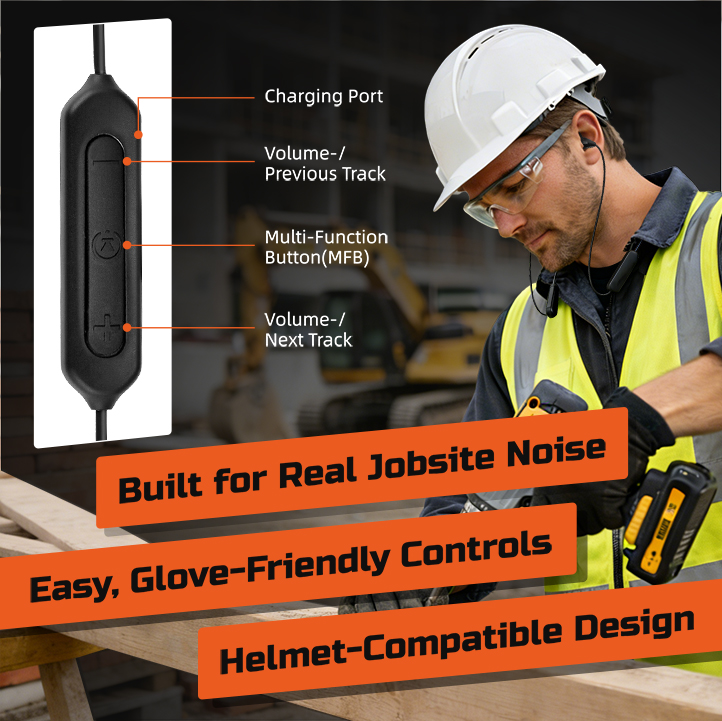 27dB SNR Safety Bluetooth Neck Earbuds Shooting Hunting Industrial Labor Protection Headphones 27dB SNR Safety Bluetooth Neck Earbuds Shooting Hunting Industrial Labor Protection Headphones