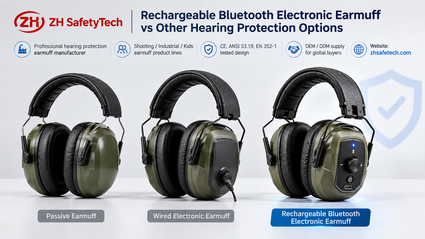 Rechargeable Bluetooth Electronic Earmuff vs Other Hearing Protection Options
