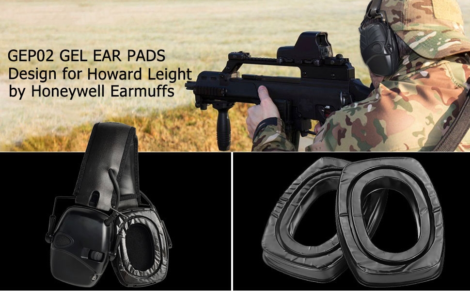 GEP02 Gel Ear Pads for Howard Leight by Honeywell Impact Sport Pro Sync Leightning Earmuffs GEP02 Gel Ear Pads for Howard Leight by Honeywell Impact Sport Pro Sync Leightning Earmuffs