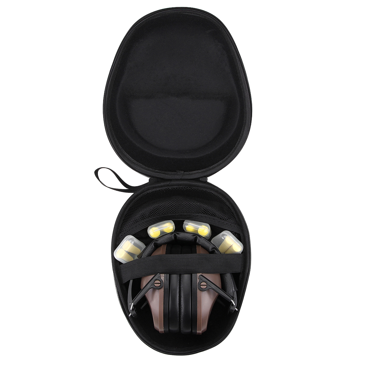 HC-04 Portable Hard Earmuff Storage Case, Anti‑Collision Protective Carrying Bag for Noise‑Cancelling Safety Shooting Earmuffs, Durable Zipper Travel Carry Pouch