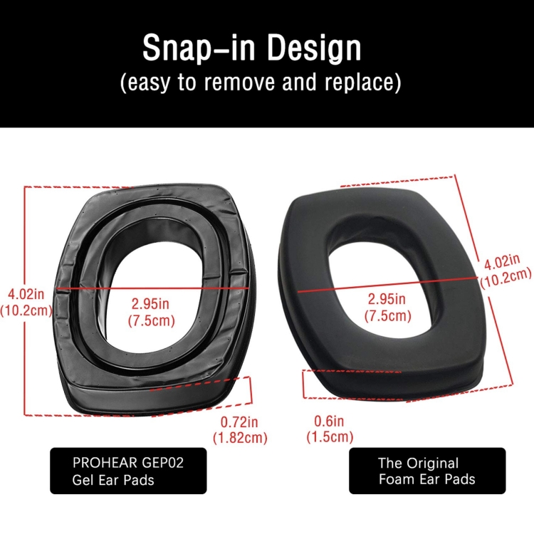 GEP02 Gel Ear Pads for Howard Leight by Honeywell Impact Sport Pro Sync Leightning Earmuffs GEP02 Gel Ear Pads for Howard Leight by Honeywell Impact Sport Pro Sync Leightning Earmuffs