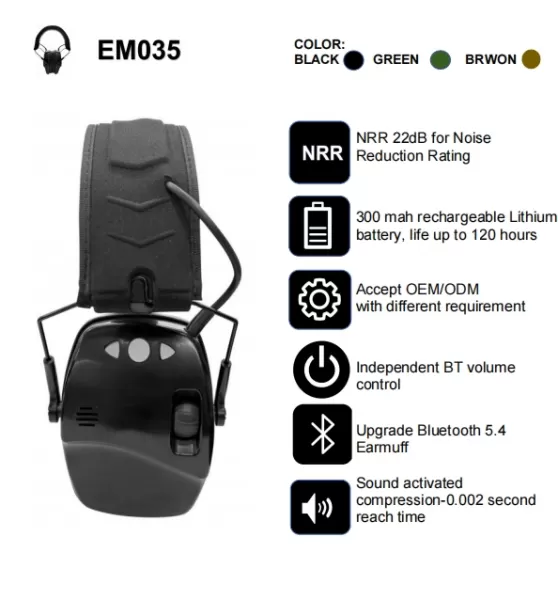 Noise Canceling Tactical Headset Anti Noise Sport Electronic Hearing Protection Earmuffs Active Tactical Headphones