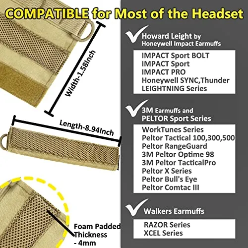 HC01 Headset Cover Tactical Advanced Earmuffs Modular Cover Fit for 3M WorkTunes Peltor Howard Leight Impact Walkers Razor