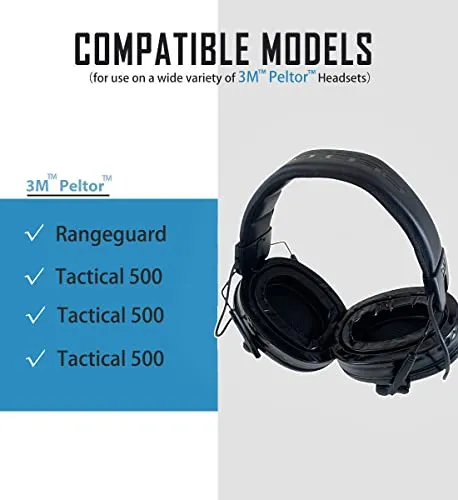 GEP01 Gel Ear Pads Compatible with Peltor Sport RangeGuard TAC100 300 500 Earmuffs Replacement Gel Ear Cups