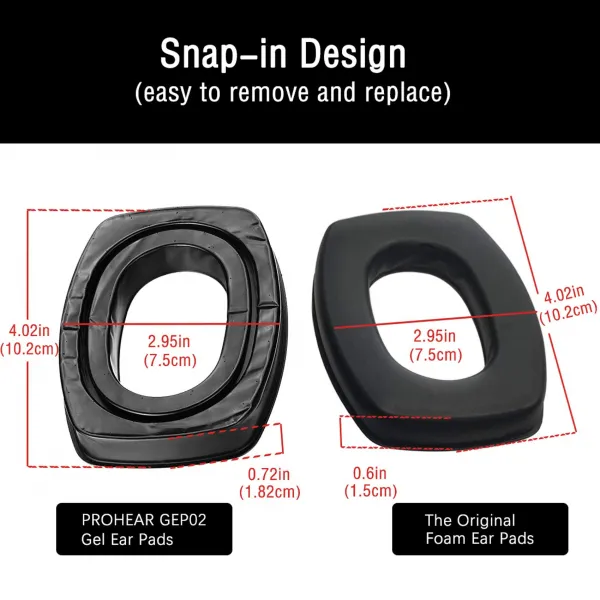 GEP02 Gel Ear Pads for Howard Leight by Honeywell Impact Sport Pro Sync Leightning Earmuffs
