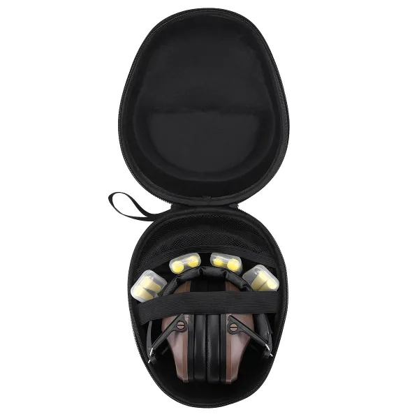 HC-04 Portable Hard Earmuff Storage Case, Anti‑Collision Protective Carrying Bag for Noise‑Cancelling Safety Shooting Earmuffs, Durable Zipper Travel Carry Pouch