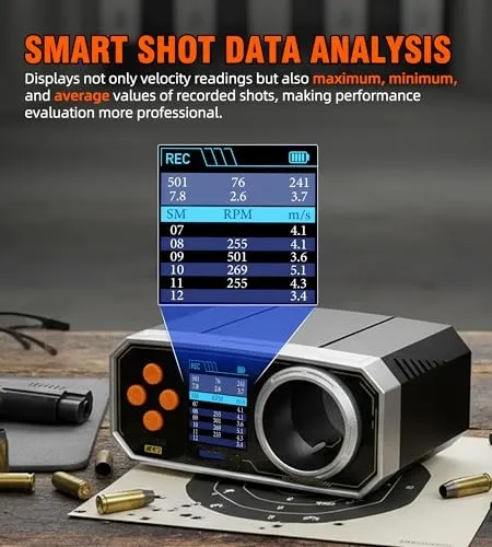 ZH6000 Upgrade Airsoft Shooting Chronograph, Gun Speed Tester for Airsoft, Ballistic Shooting, Paintball Bullet Velocity Tester, MPS/FPS Joules Air Rifle, Accurate & Reliable Speed Measurement