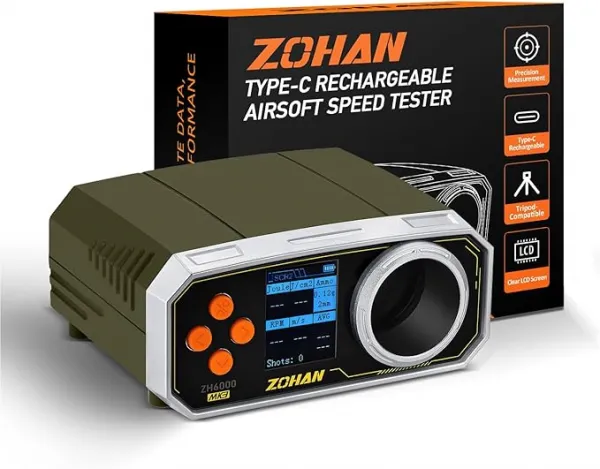 ZH6000 Rechargeable Airsoft Chronograph, BB Gun FPS Tester