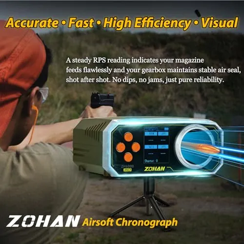 ZH6000 Rechargeable Airsoft Chronograph, BB Gun FPS Tester