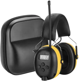HC-03 Leather WaterproofProtective Case for Noise Reduction Earmuffs, Waterproof Shock‑Absorbing EVA Carrying Bag for Shooting Work Safety Earmuffs, Outdoor Travel Storage Pouch