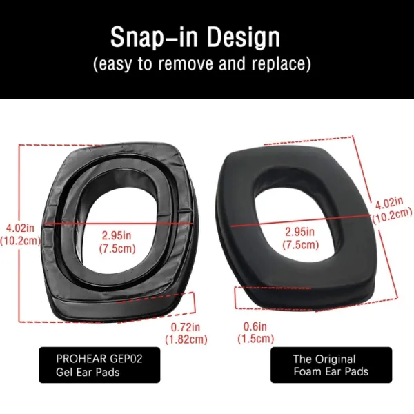 GEP02 Gel Ear Pads for Howard Leight by Honeywell Impact Sport Pro Sync Leightning Earmuffs