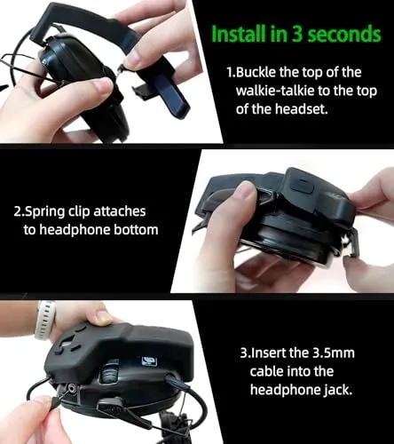 RH08 Walkie Talkie for Howard Leight Impact Sport Electronic Earmuffs with Rechargeable Battery