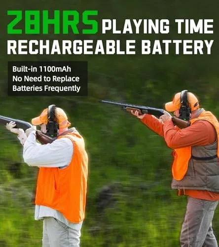 RH08 Walkie Talkie for Howard Leight Impact Sport Electronic Earmuffs with Rechargeable Battery