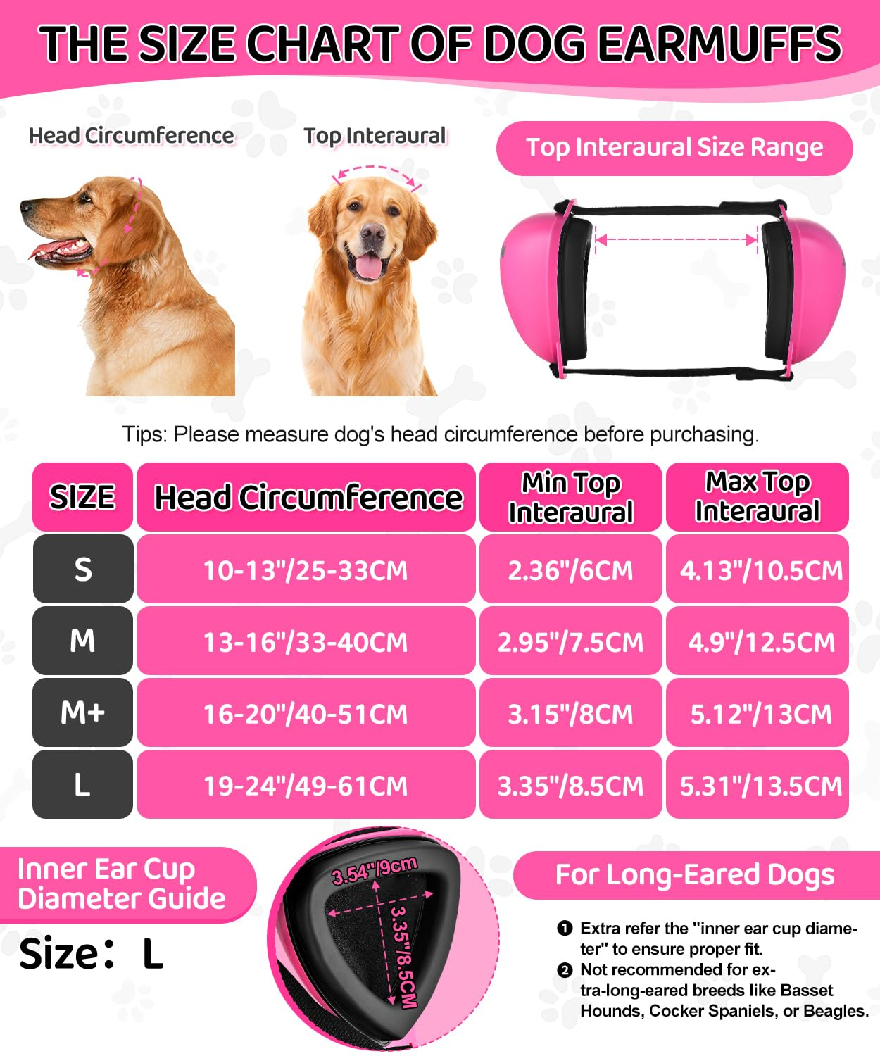 DG02 Upgraded Dog Ear Muffs Noise Protection - Dog Headphones Noise Cancelling with No Plastic for Fireworks, Thunder