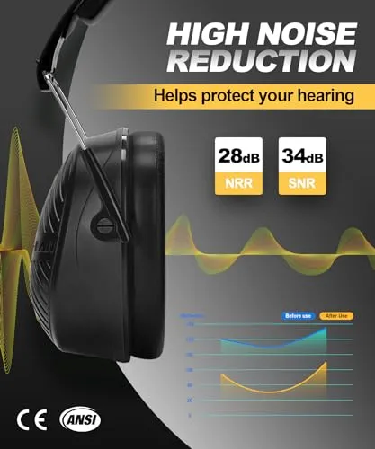 Shooting Work 25db Nrr Over Ear Headphones Passive Hearing Protection Noise Reduction Earmuffs for Adult
