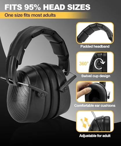 Shooting Work 25db Nrr Over Ear Headphones Passive Hearing Protection Noise Reduction Earmuffs for Adult